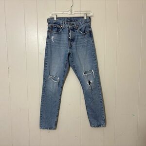 Levi’s 501 Distressed High Rise Straight Jeans Size 25 – Light Wash